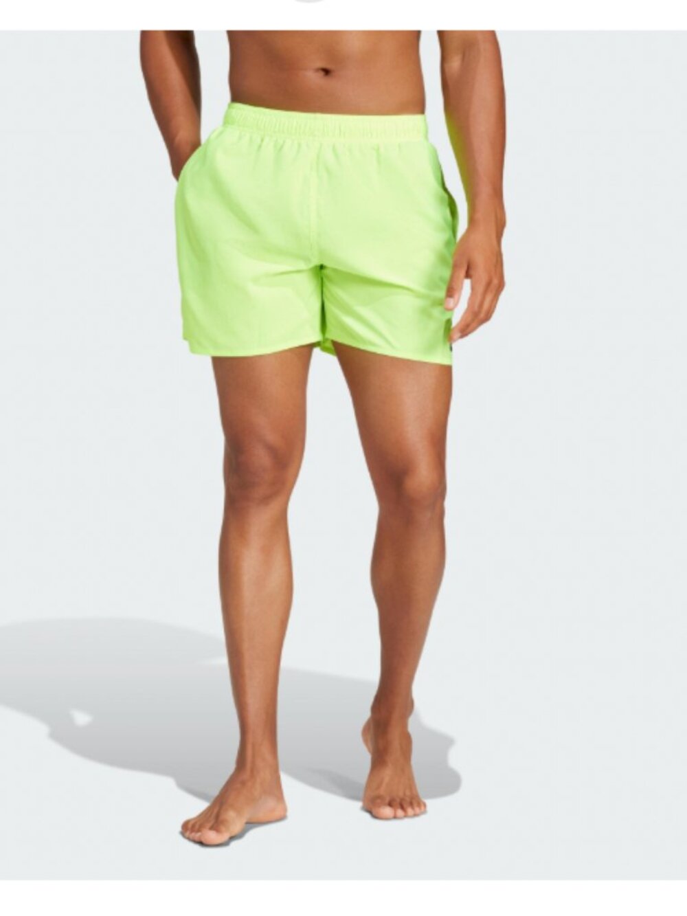 Adidas Men's Running Shorts Swim Trunks Neon Green w/ Logo Vintage style - small